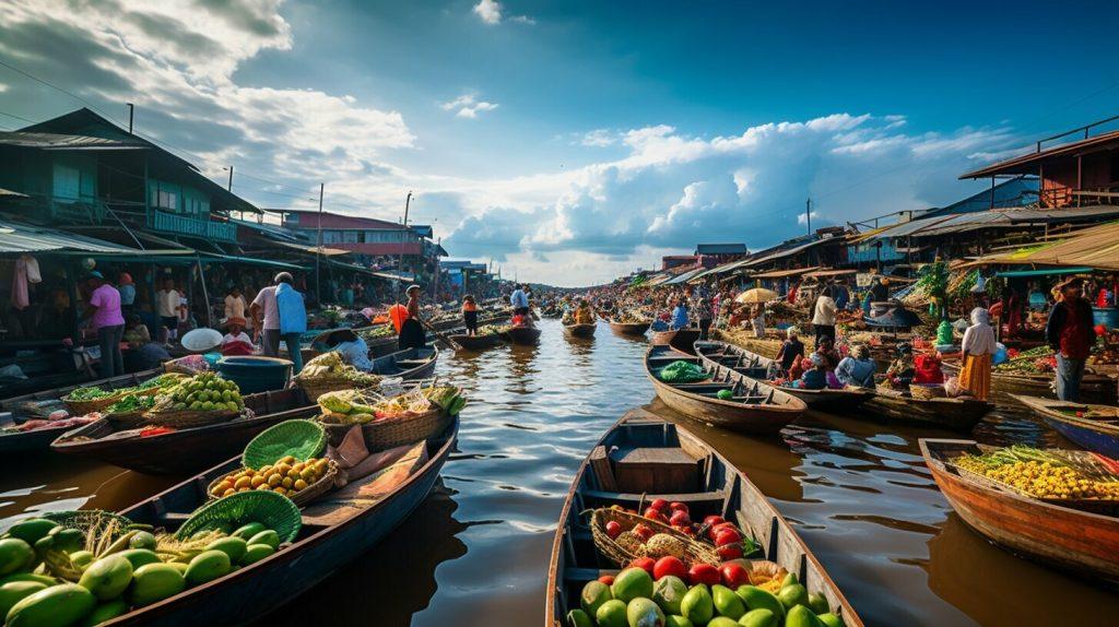 floating market in Kompong Khleang floating village